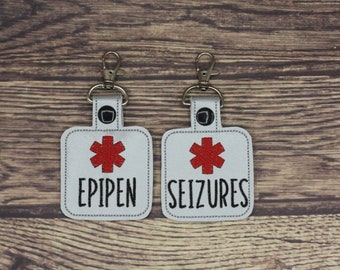 Medical Alert Keychain Seizures EpiPen Health alert, Customizable