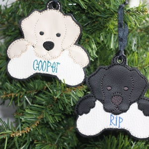 Lab Labrador Christmas Ornament Personalized Chocolate Silver Yellow Black dog mom gift bag tag