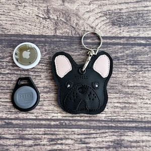 French Bulldog Keychain: Merle, Brindle, Chocolate, Tan, Pied (Airtag Compatible) image 1