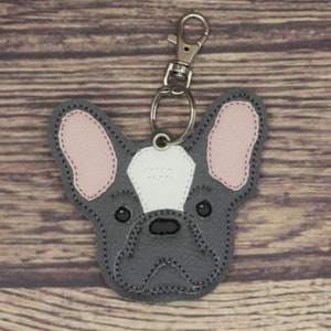 French Bulldog keychain dog breed key fob gift