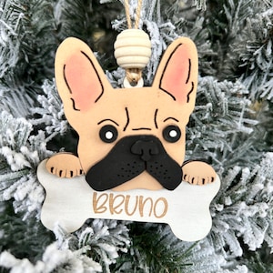 French Bulldog Personalized Christmas Ornament, gift for Frenchie Mom