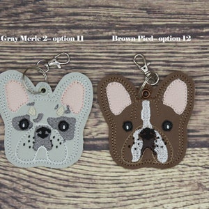 French Bulldog Keychain: Merle, Brindle, Chocolate, Tan, Pied (Airtag Compatible) image 8