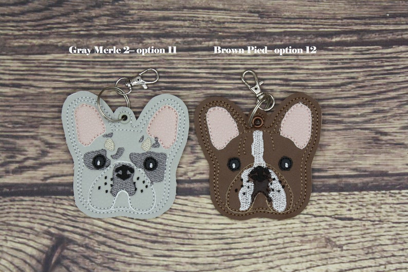 French Bulldog Keychain: Merle, Brindle, Chocolate, Tan, Pied (Airtag Compatible) image 8
