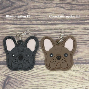 French Bulldog Keychain: Merle, Brindle, Chocolate, Tan, Pied (Airtag Compatible) image 9