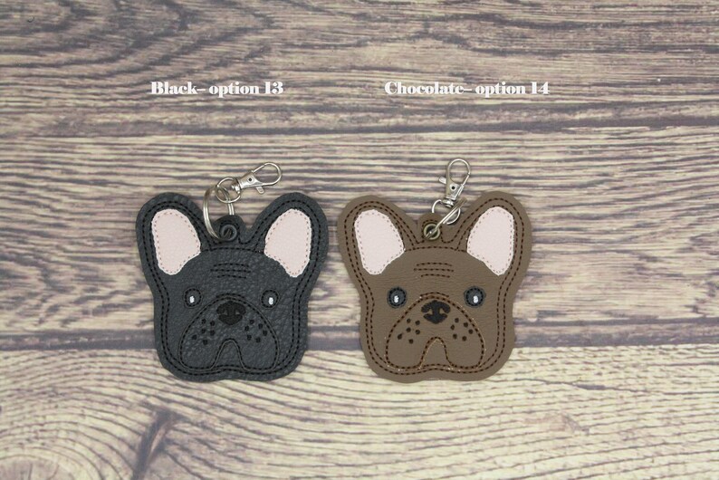 French Bulldog Keychain: Merle, Brindle, Chocolate, Tan, Pied (Airtag Compatible) image 9