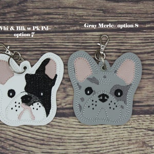 French Bulldog Keychain: Merle, Brindle, Chocolate, Tan, Pied (Airtag Compatible) image 6