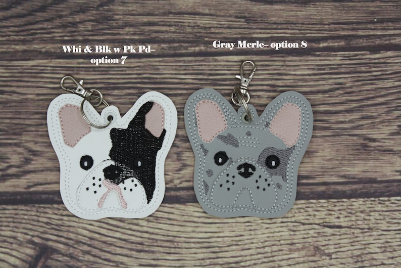 French Bulldog Keychain: Merle, Brindle, Chocolate, Tan, Pied (Airtag Compatible) image 6