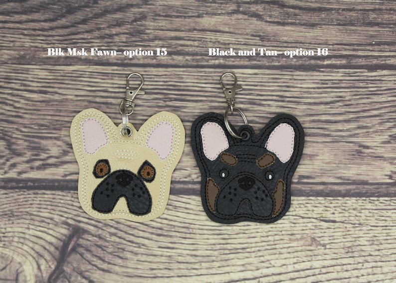 French Bulldog Keychain: Merle, Brindle, Chocolate, Tan, Pied (Airtag Compatible) image 10