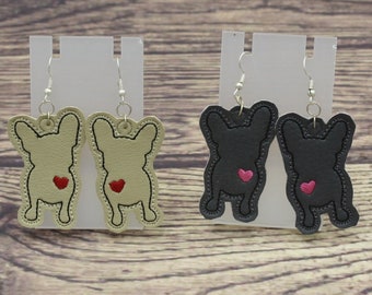 Frenchie earrings French Bulldog heart earrings - earrings for her