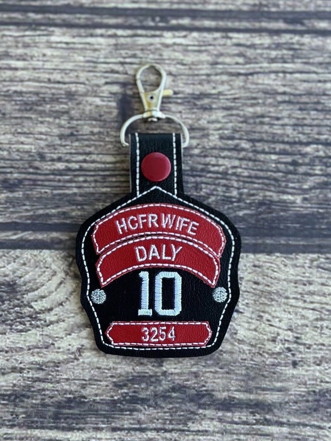 Firefighter Helmet Shield Keychain Personalized Fireman Fire Etsy