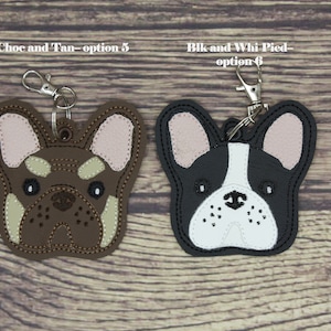 French Bulldog Keychain: Merle, Brindle, Chocolate, Tan, Pied (Airtag Compatible) image 5