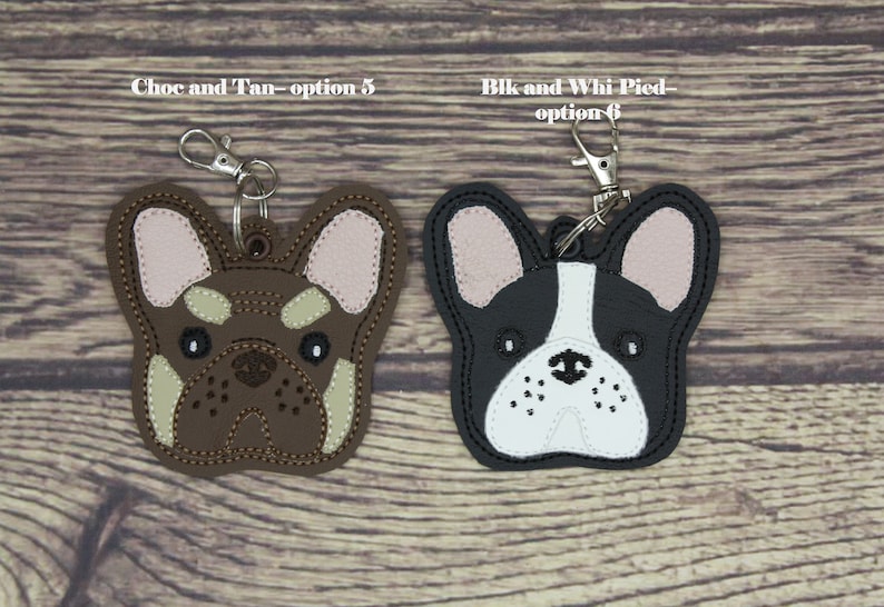 French Bulldog Keychain: Merle, Brindle, Chocolate, Tan, Pied (Airtag Compatible) image 5