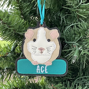 Custom Guinea Pig Christmas Ornament pet mom gift bag tag