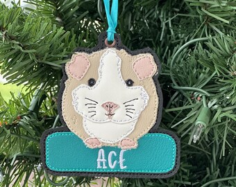 Custom Guinea Pig Christmas Ornament pet mom gift bag tag