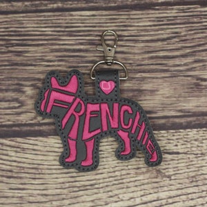 French Bulldog Keychain Frenchie Word Bag Tag