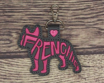 French Bulldog Keychain Frenchie Word Bag Tag
