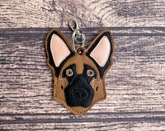 German Shepherd keychain dog breed key fob gift