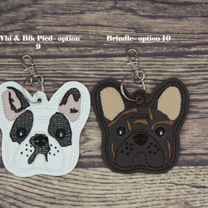 French Bulldog Keychain: Merle, Brindle, Chocolate, Tan, Pied (Airtag Compatible) image 7