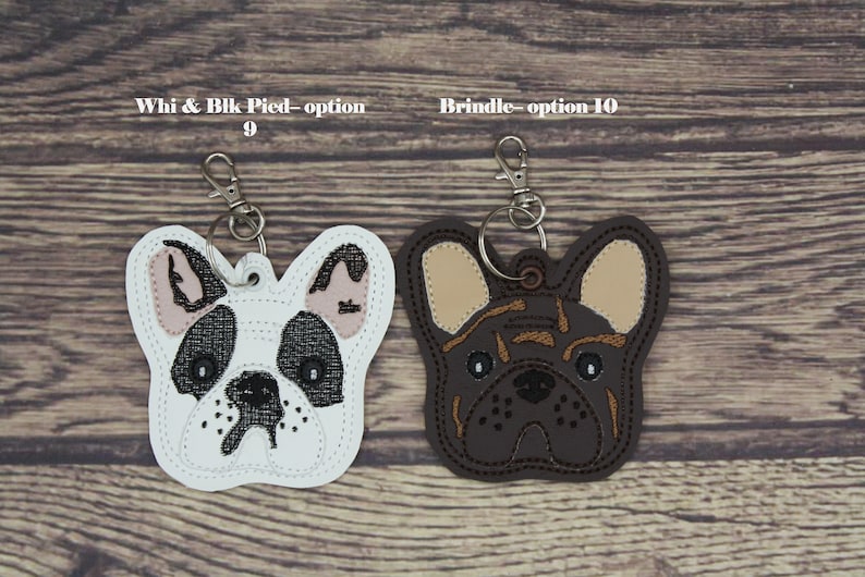 French Bulldog Keychain: Merle, Brindle, Chocolate, Tan, Pied (Airtag Compatible) image 7