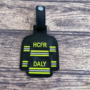 Firefighter Luggage tag Personalized,  Fireman  Turnout Coat Bag Tag, Gift for Firefighters