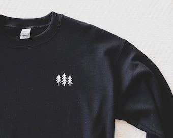 Pine Tree Embroidered Sweatshirt - Nature Sweatshirt - Camping Sweatshirt - Forest Shirt - Mountains Shirt - Nature Shirt - Hiking Shirt