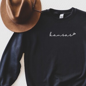 Kansas Love Crewneck Sweatshirt - Kansas Sweatshirt - Kansas Gift - Cute Kansas Shirt - Kansas Crewneck - Cute Kansas T-Shirt