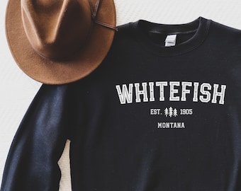 Whitefish Montana Sweatshirt – Whitefish Sweatshirt - Whitefish Crewneck - Montana Crewneck - Montana Sweatshirt - Whitefish Gift