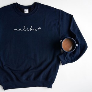 Malibu Love Crewneck Sweatshirt - Malibu Sweatshirt - Malibu T-Shirt - Cute Malibu Shirt - Malibu Gift - Malibu Women&#39;s  - Malibu Tshirt