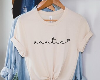 Auntie Love Shirt - Minimalist Aunt Shirt - New Aunt T-Shirt - New Aunt Shirt - New Auntie Shirt - Pregnancy Announcement