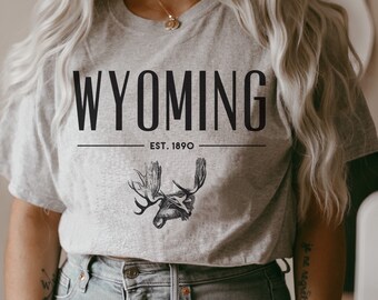 Wyoming Wilderness T-Shirt - Wyoming Men's - Wyoming Women's - Cute Wyoming Shirt - Wyoming Crewneck - Wyoming Gift - Wyoming T-Shirt