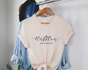 Bluffton Calligraphy T-Shirt - Bluffton South Carolina T-shirt - Bluffton T-shirt - Bluffton Shirt - Bluffton SC - Bluffton Gift