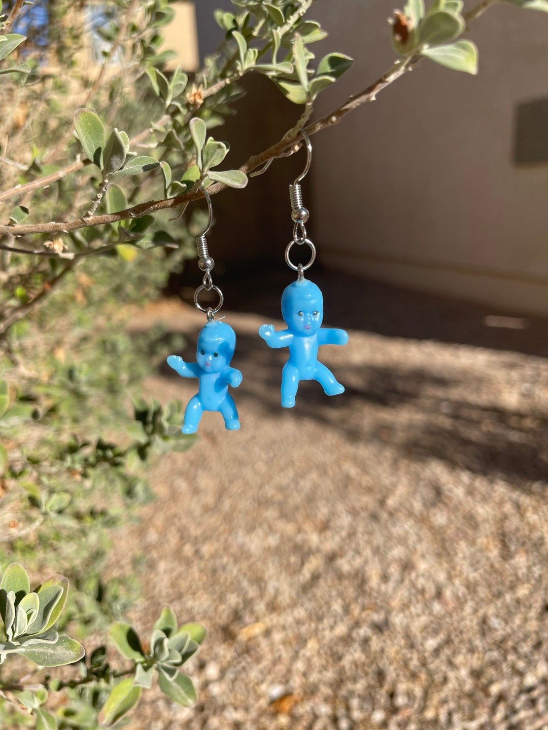 Tiny Plastic Baby Earrings Etsy