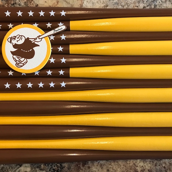 Padres Custom Logo Baseball Bat Flag