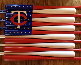 Twins Custom Baseball Bat Flag