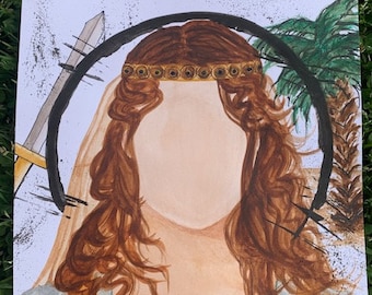 Deborah- Original Bible Portrait Watercolor Print 10x10