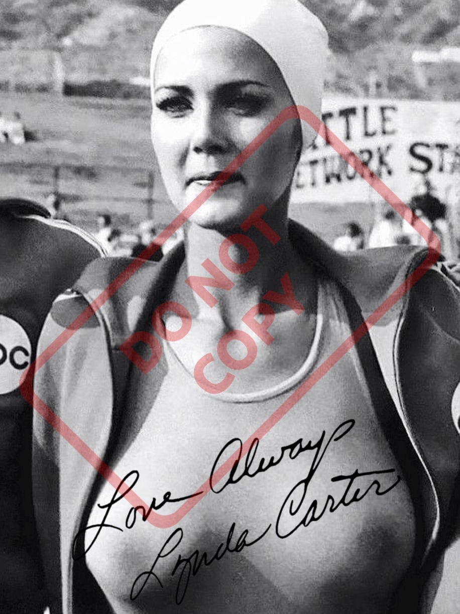 Lynda Carter sexy Wonder Woman 8.5x11 Autographed Signed Etsy