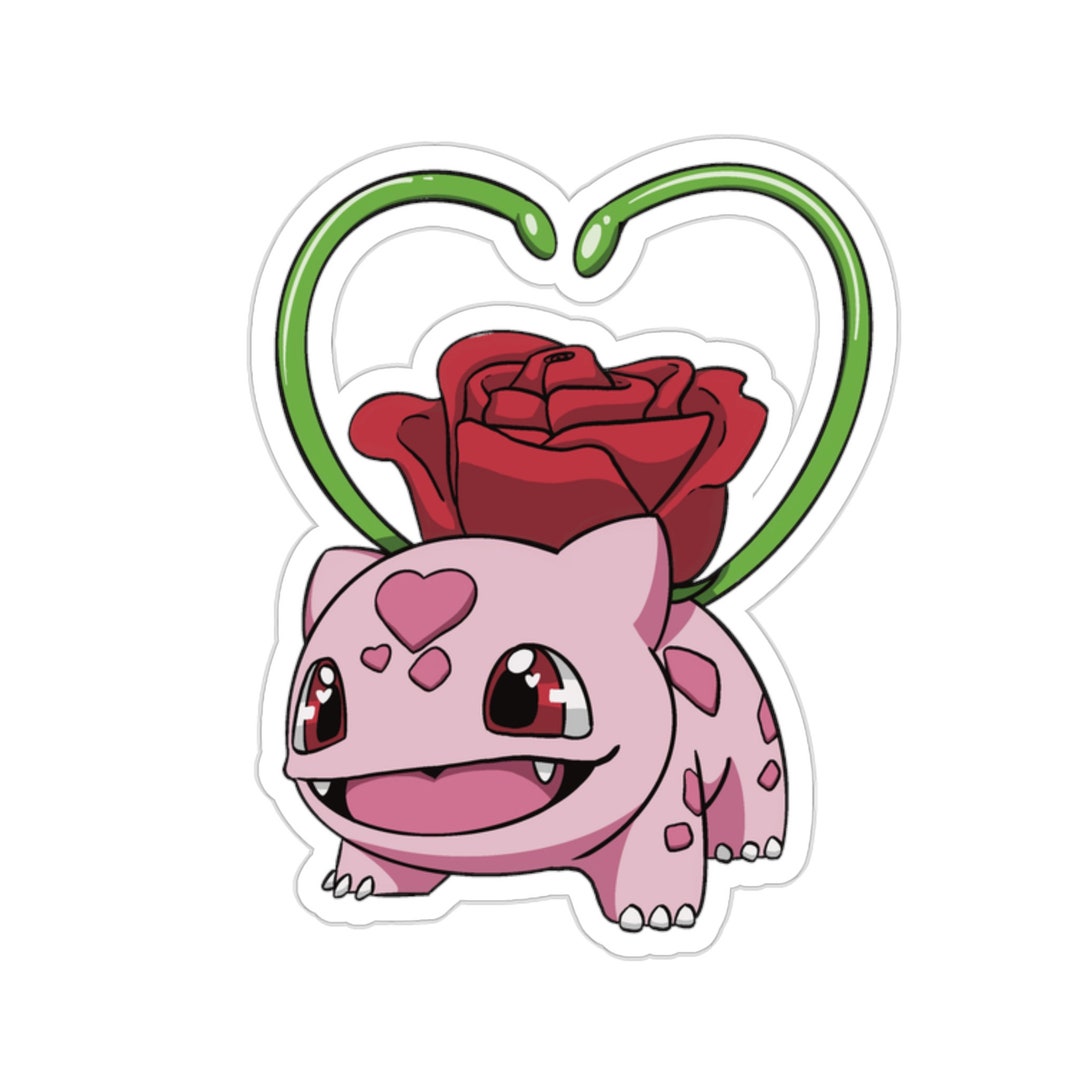 Rose Bulbasaur Sticker Pokémon Sticker Pokémon Stickers Etsy