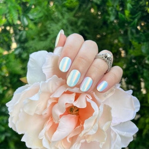 Mermaid Press On Nails (Choose your Shape)| Unicorn Nails | Summer Nails | Spring Nails | Color Shifting Nails | Pearl Nails | White Nails