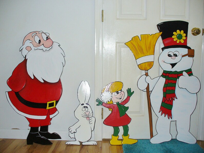 Frosty the Snowman Santa little girl Karen and Rabbit Etsy