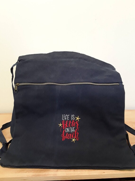 washed canvas drawstring backpack