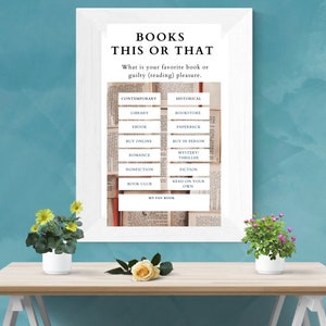 Boeken dit of dat digitale Wall Art PDF