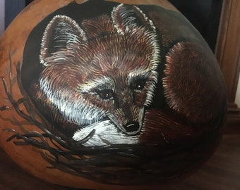 fox painted gourd