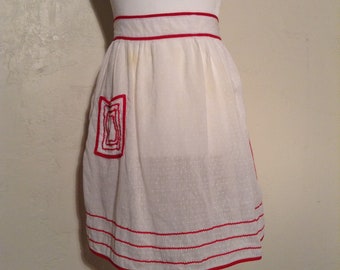 Vintage 1950s Mid-Century Half Apron