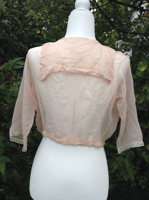 Antique Vintage 1910s Edwardian Chiffon Blouse - image 4