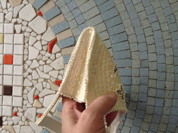 Vintage 1950s Sequined Purse With Beads - image 5