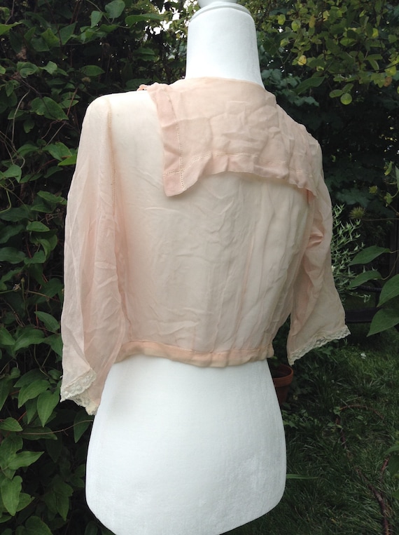 Antique Vintage 1910s Edwardian Chiffon Blouse - image 3