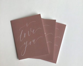 I Love You Greeting Card Set | 5 Blank Greeting Card Set with Envelopes