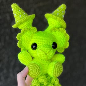 Baby Mushroom Goat Plush, Handmade Amigurumi Grim Grinning Goat