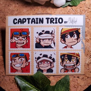 Captain Trio Stamp Sticker Sheet
