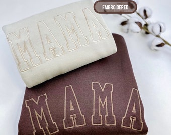 Besticktes Mama Sweatshirt Bestickter MAMA Pullover Geschenke für Muttertag Geschenkidee Shirt, Geschenk für Mama Geschenke für sie Minimalist